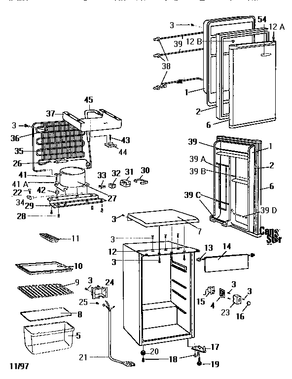 Refrigerator cabinet parts