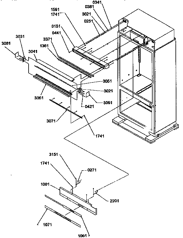 Upper grille and keyboard