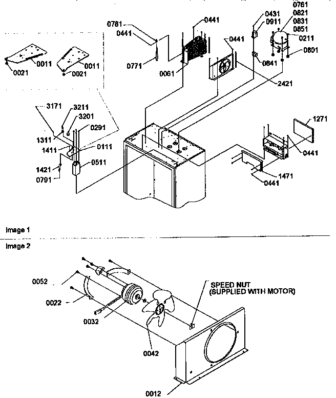 TOP HINGE/CONDENSER/COMPRESSOR