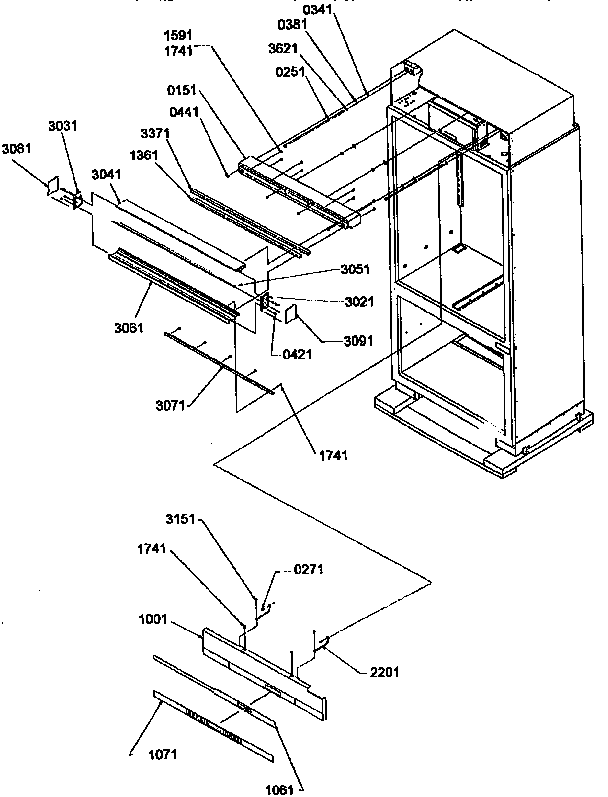 Upper grille and keyboard