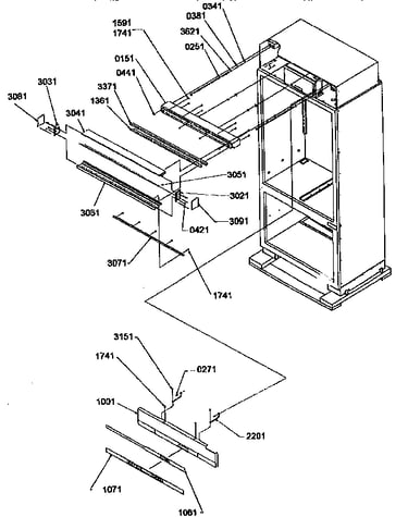 Upper grille and keyboard