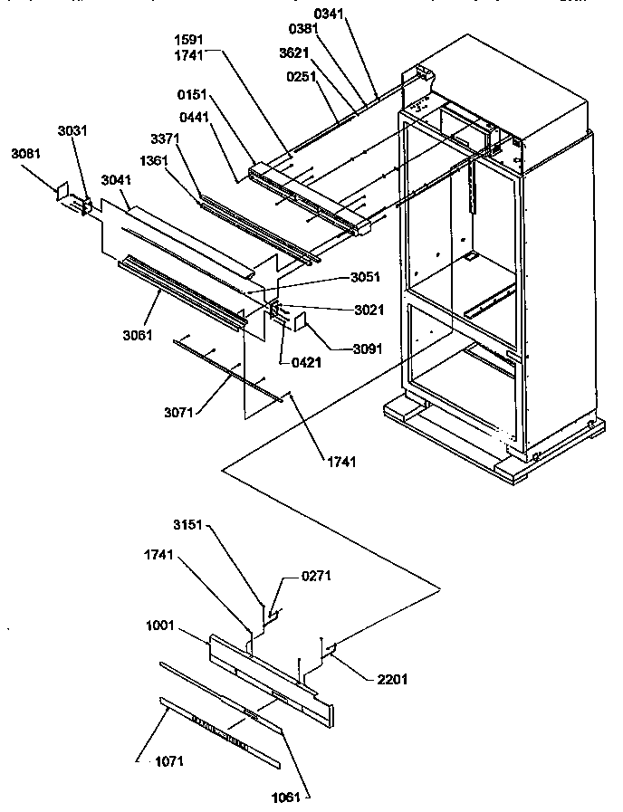 Upper grille and keyboard