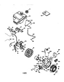 Fuel tank and flywheel assembly