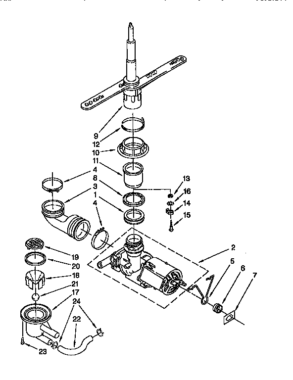 Pump and spray arm