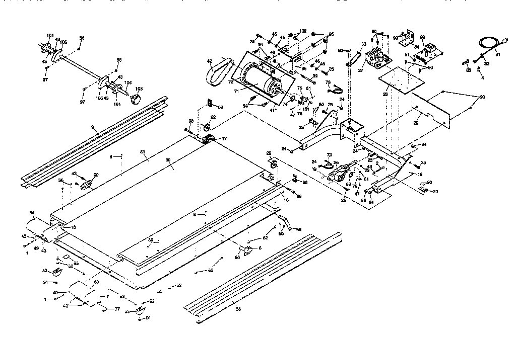 Motor and walking belt assembly