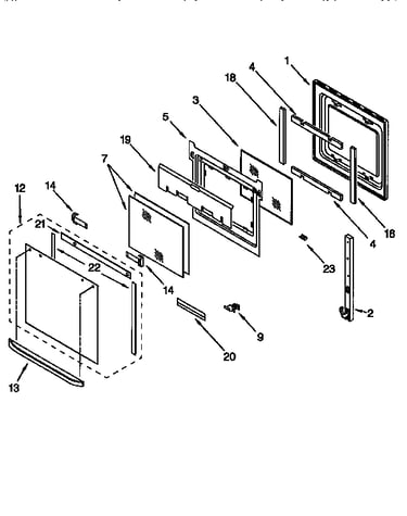 Upper oven door