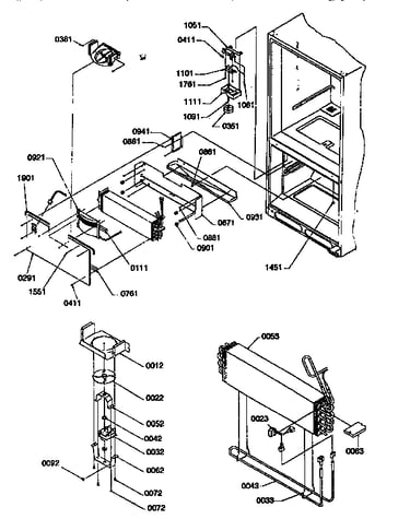 Evaporator and freezer control assembly