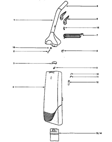 Handle and bag housing