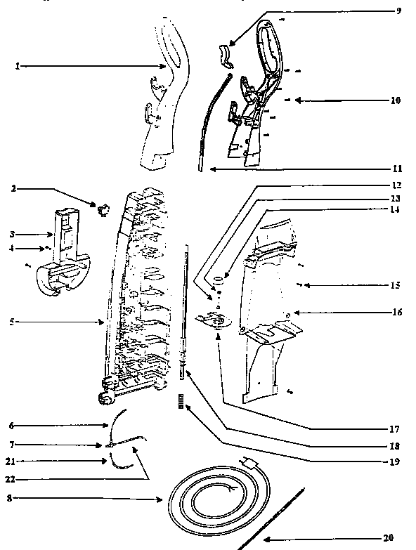 Handle and bag housing
