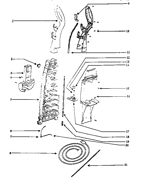Handle and bag housing