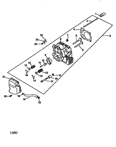 Cylinder head, valve and breather