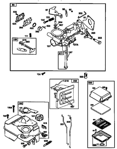 Carburetor and fuel tank assembly
