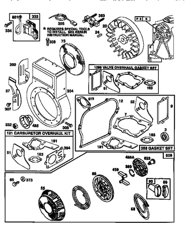 Rewind starter, blower housing, and gasket set