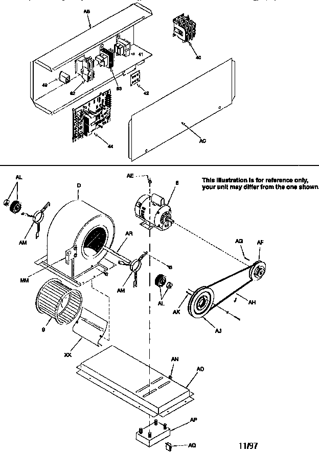 Control box/blower assembly
