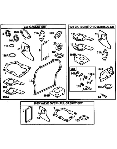 Carburetor overhaul kit/valve overhaul gasket kit/gasket kit