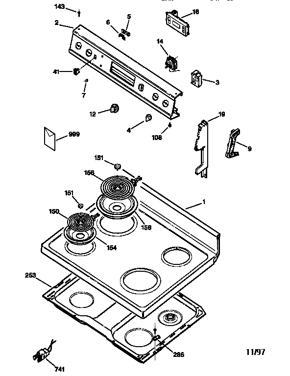 CONTROL PANEL & COOKTOP