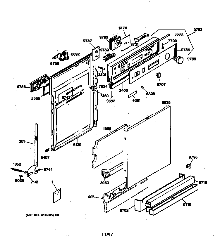 Escutcheon & door assembly
