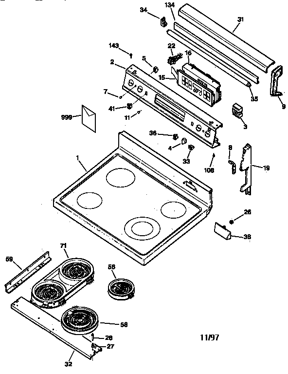 CONTROL PANEL & COOKTOP