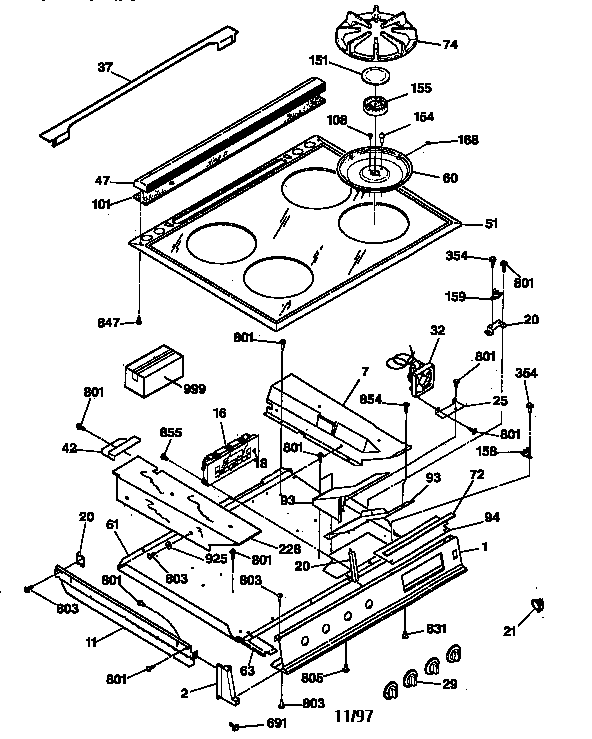 CONTROL PANEL & COOKTOP