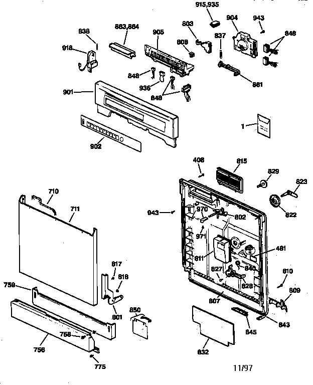 Escutcheon & door assembly