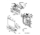 GE GSD3610Z00AA escutcheon & door assembly diagram