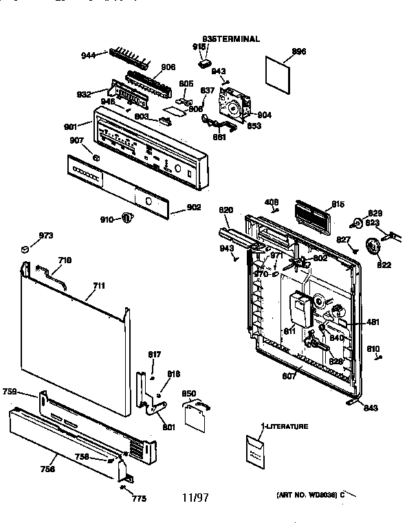 Escutcheon & door assembly