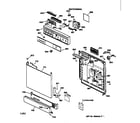 GE GSD3630Z00WW escutcheon & door assembly diagram