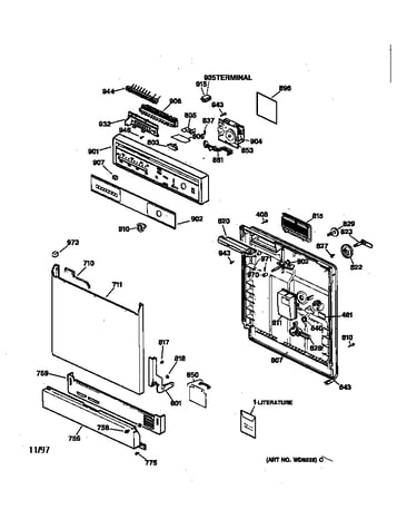 Escutcheon & door assembly
