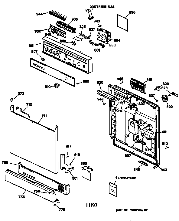 Escutcheon & door assembly