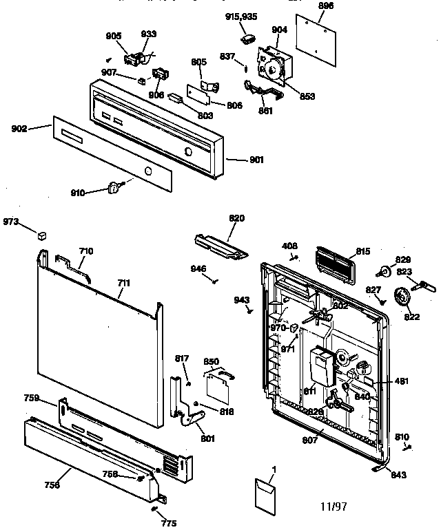 Escutcheon & door assembly