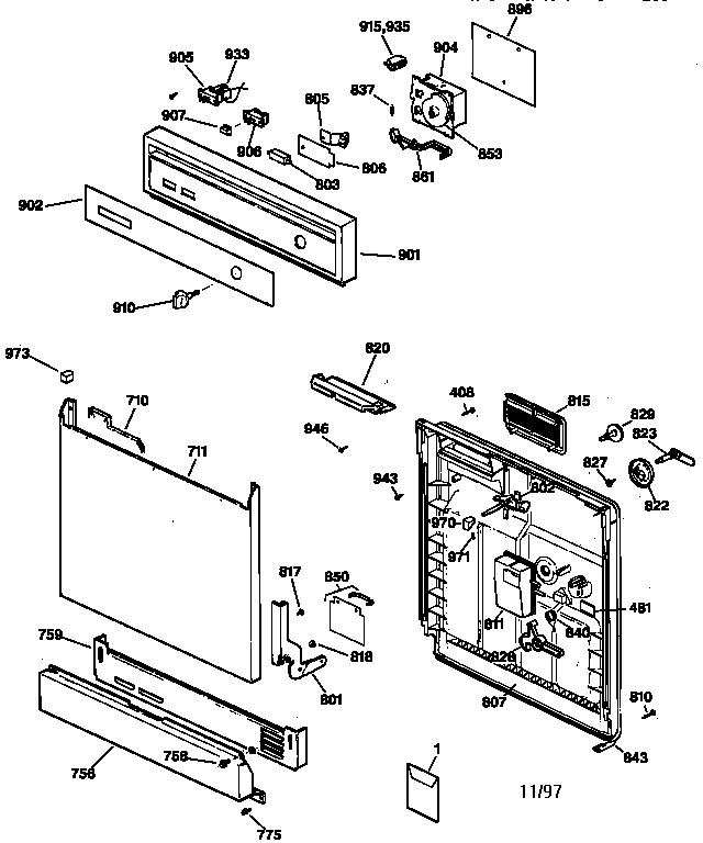 Escutcheon & door assembly