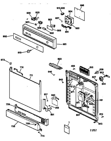 Escutcheon & door assembly