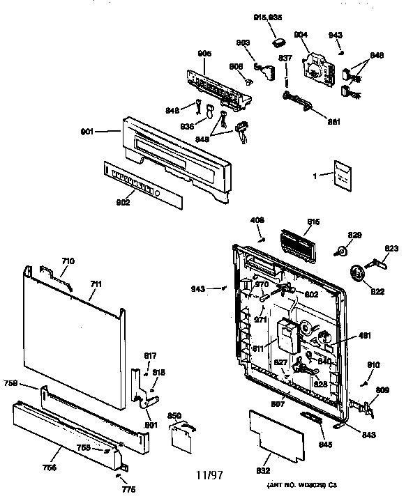 ESCUTCHEON & DOOR ASSEMBLY