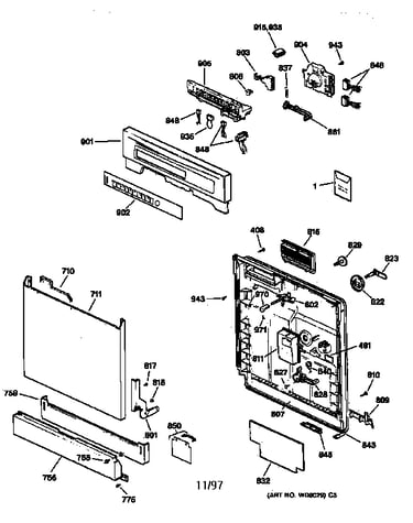 Escutcheon & door assembly