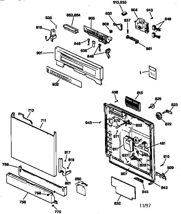 Escutcheon & door assembly