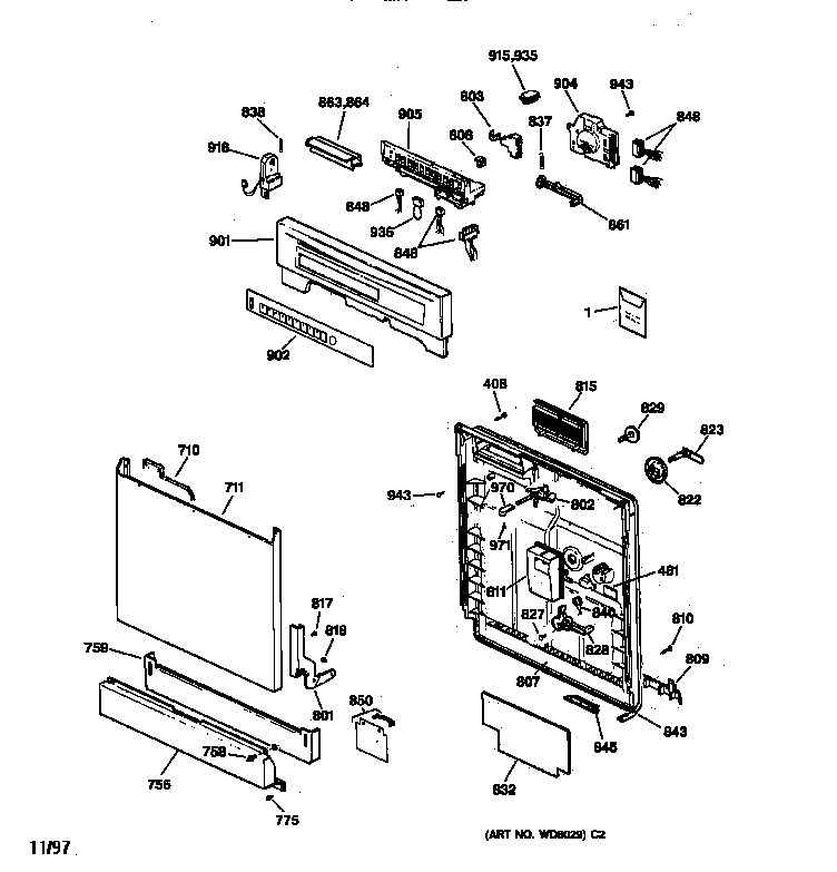 Escutcheon & door assembly
