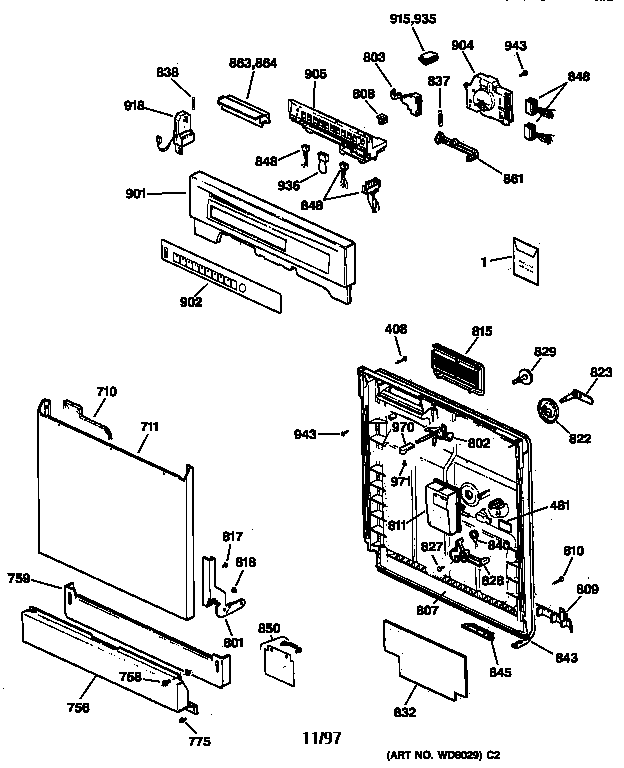 Escutcheon & door assembly