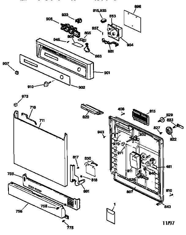 Escutcheon & door assembly