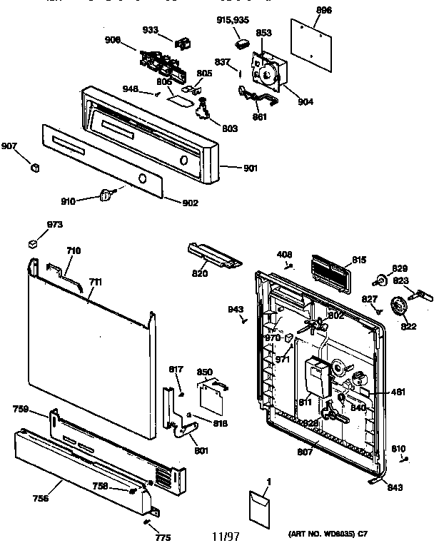 Escutcheon & door assembly