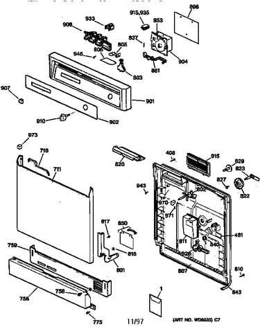 Escutcheon & door assembly
