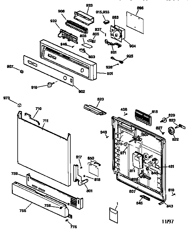 Escutcheon & door assembly