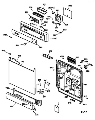 Escutcheon & door assembly