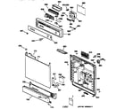 GE GSD3420Z00BB escutcheon & door assembly diagram
