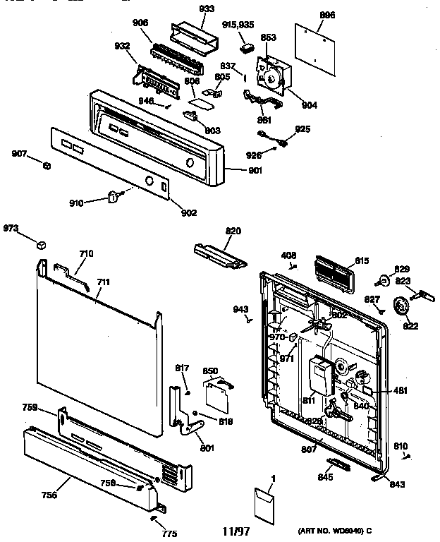 Escutcheon & door assembly