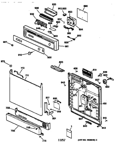 Escutcheon & door assembly