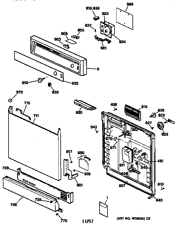 Escutcheon & door assembly