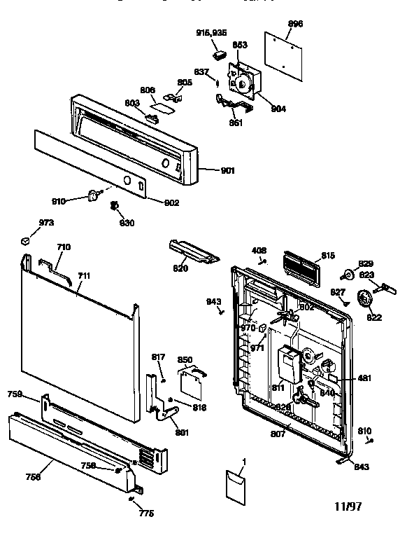Escutcheon & door assembly