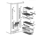 GE TFX30PPZBWW freezer shelves diagram