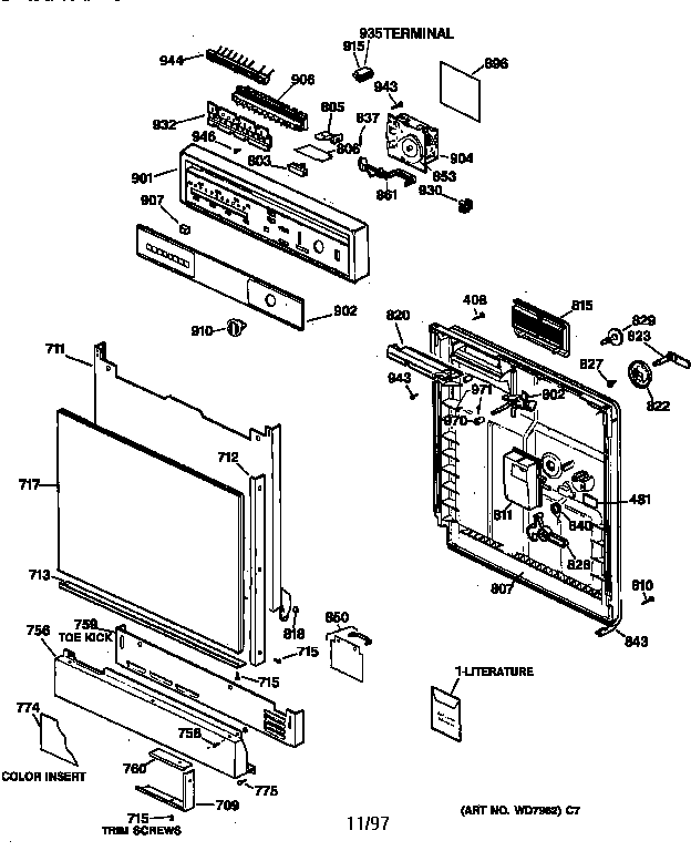 Escutcheon & door assembly