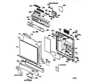 GE GSD4120Y04BB escutcheon & door assembly diagram